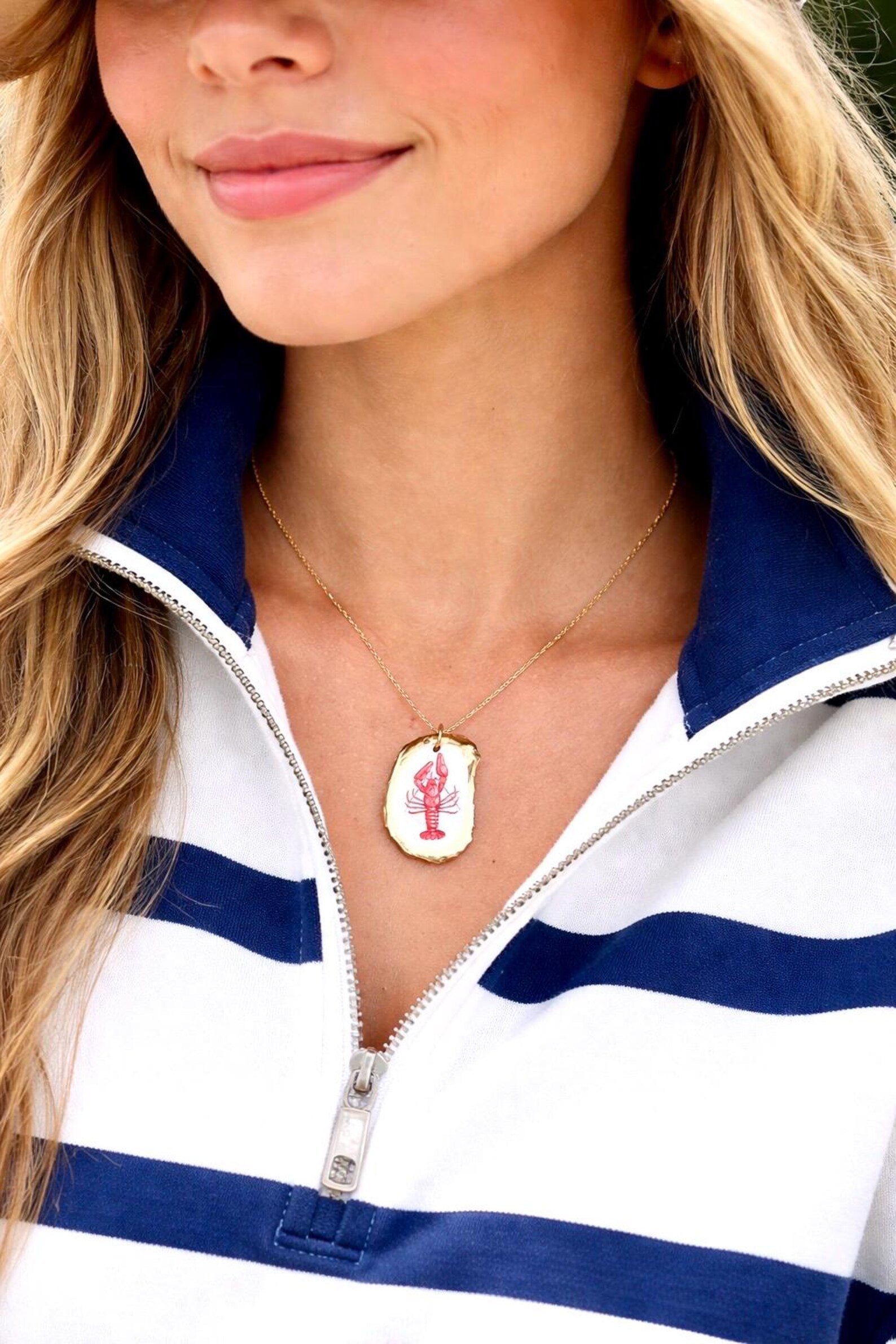Coastal Oyster Shell Pendant Necklace