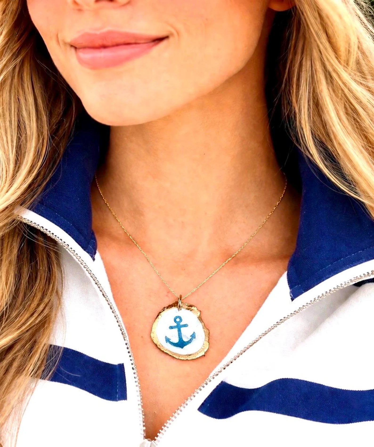 Coastal Oyster Shell Pendant Necklace