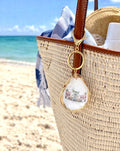Charleston bachelorette favor bag charm Rainbow row Charleston shell keychain.