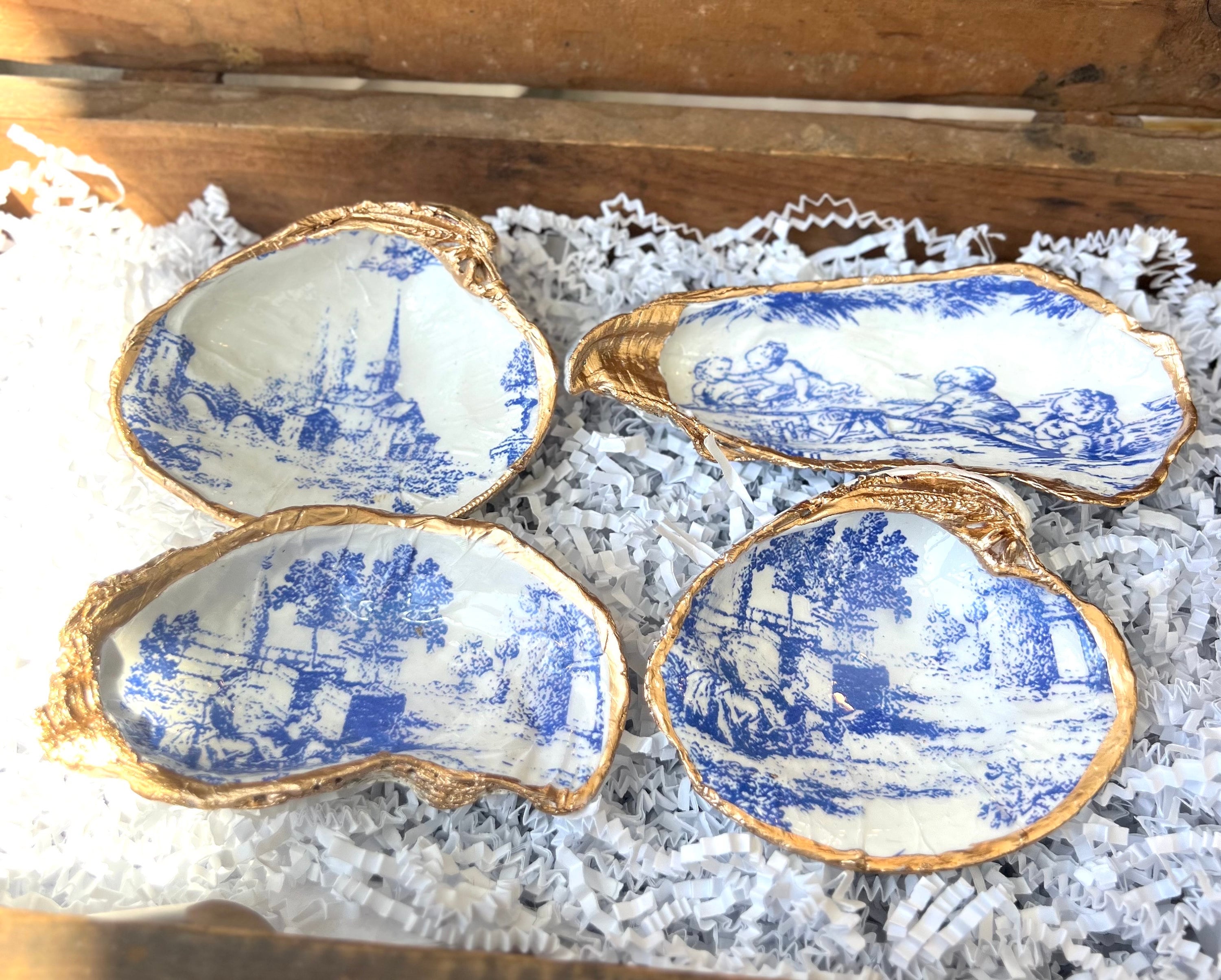 Coastal bachelorette favor & blue toile wedding welcome bag gift idea. Beachy wedding favor bulk discount. French country wedding favor.