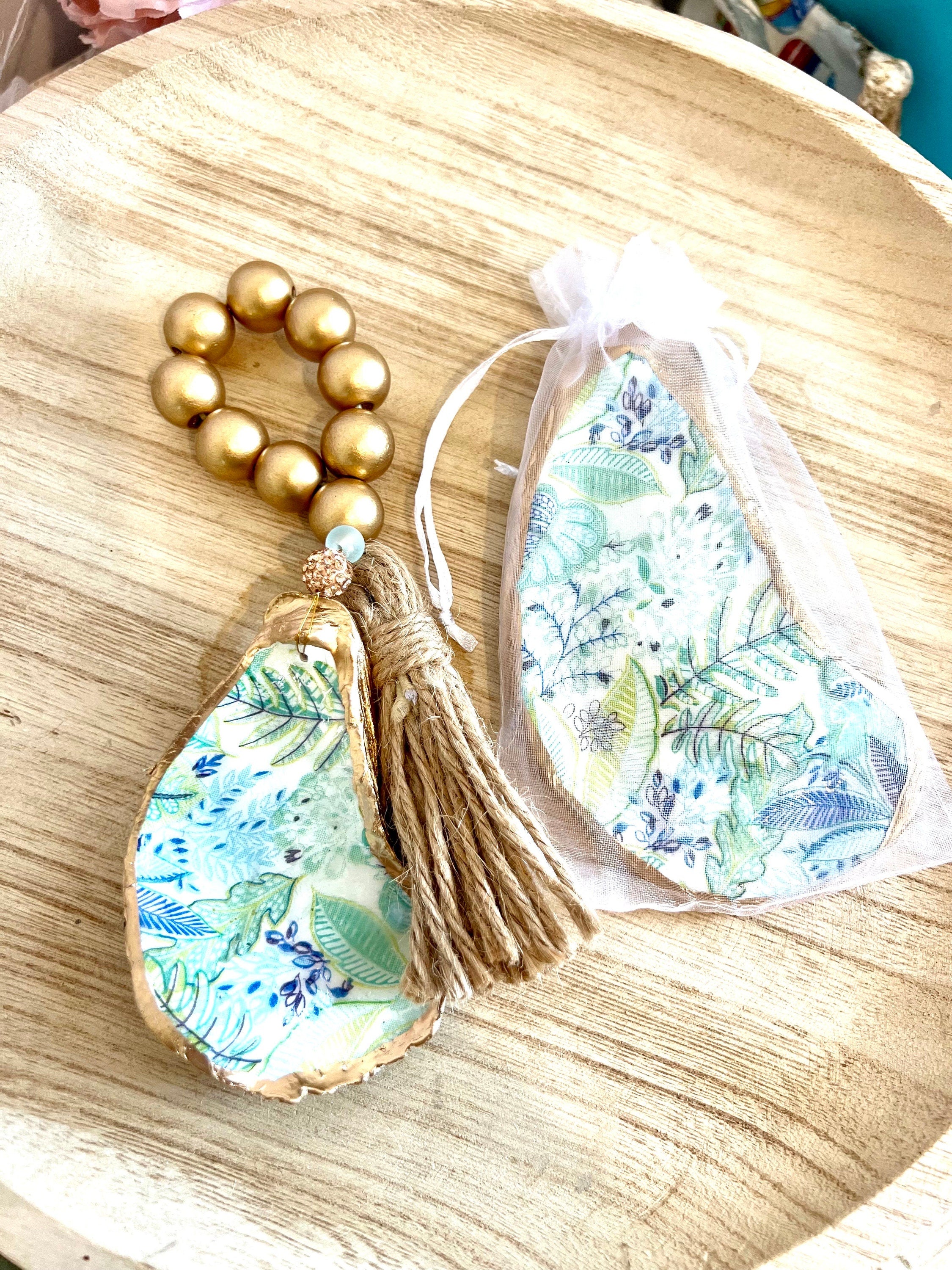 Palm beach event favor and decor set coastal ring dish favor & shell place setting, Palm beach charity gala coastal decor and favor idea