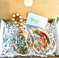 Palm beach event favor and decor set coastal ring dish favor & shell place setting, Palm beach charity gala coastal decor and favor idea