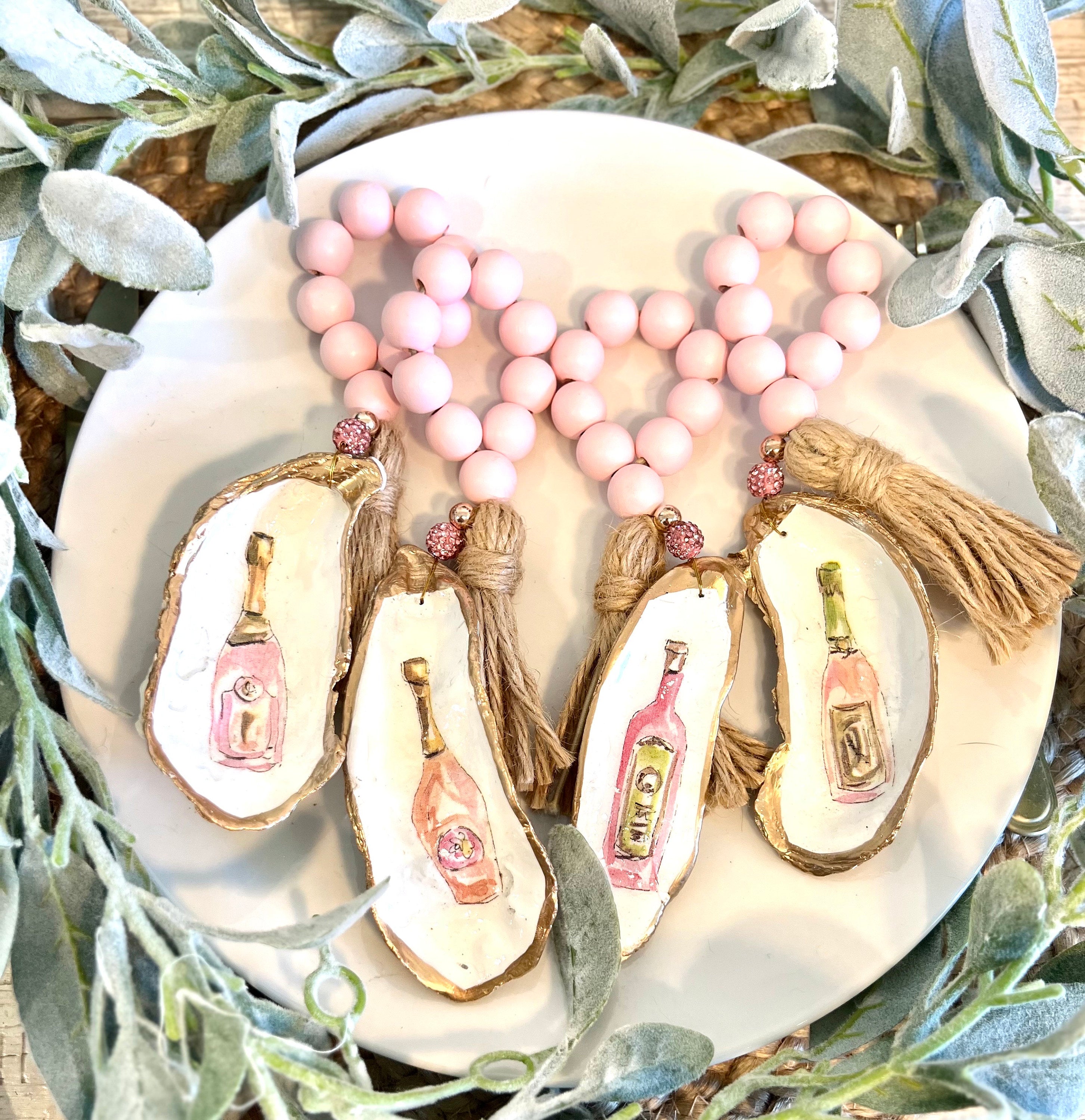 Beach Bachelorette napkin Ring pink champagne. Bachelorette favor shell napkin ring. Last splash party favor. Coastal bachelorette favor