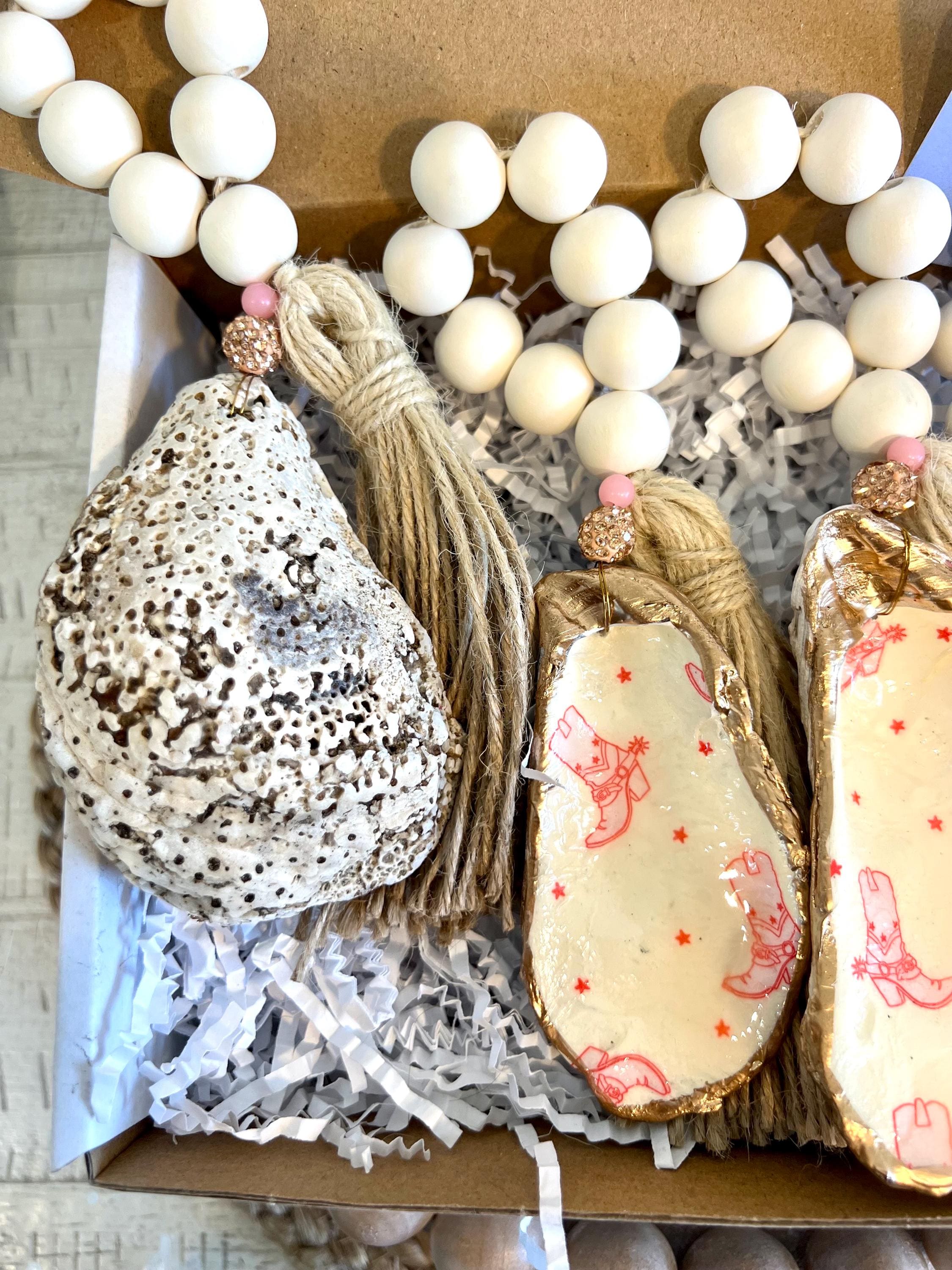 Coastal Cowgirl coquette shell favor idea. Texas gift idea shell ring dish. Coastal Cowgirl party favor idea. Brides last ride party favor