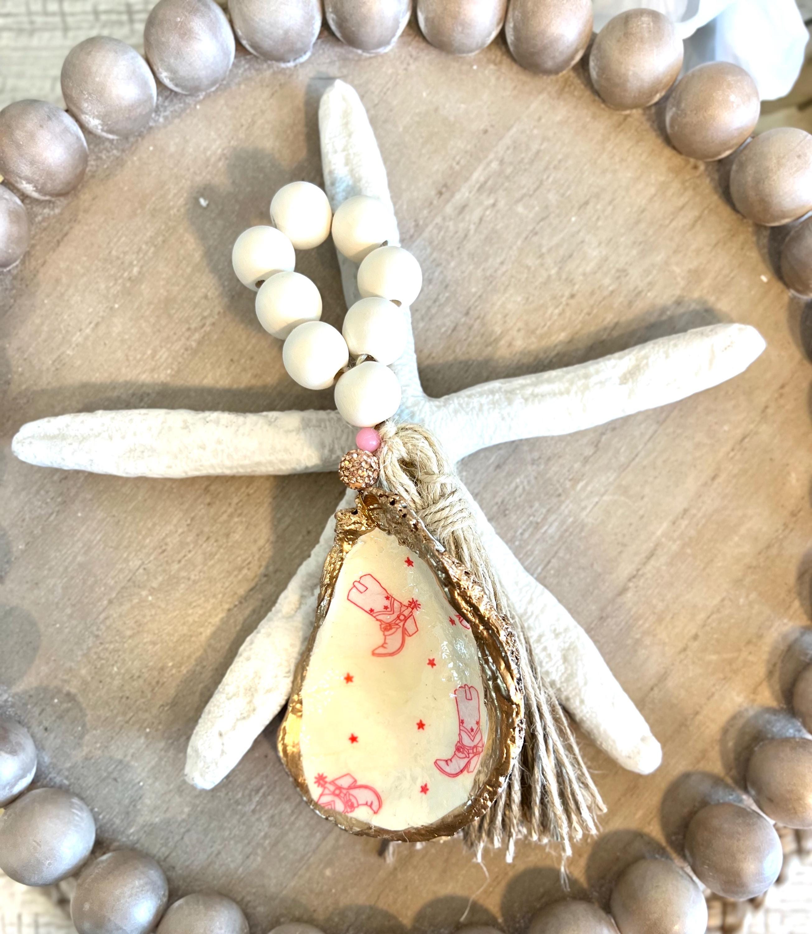 Coastal Cowgirl coquette shell favor idea. Texas gift idea shell ring dish. Coastal Cowgirl party favor idea. Brides last ride party favor