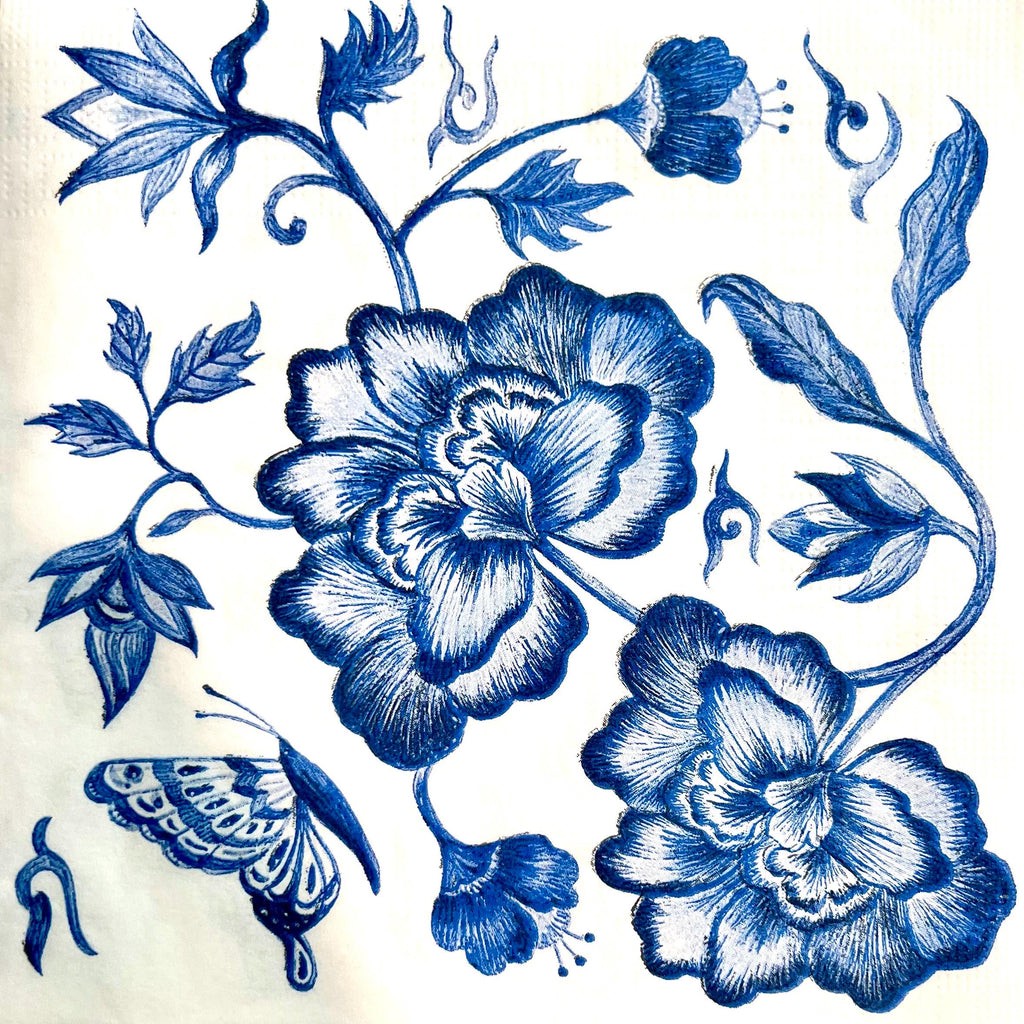 Blue and white design, decoupage napkins , a bundle of 10
