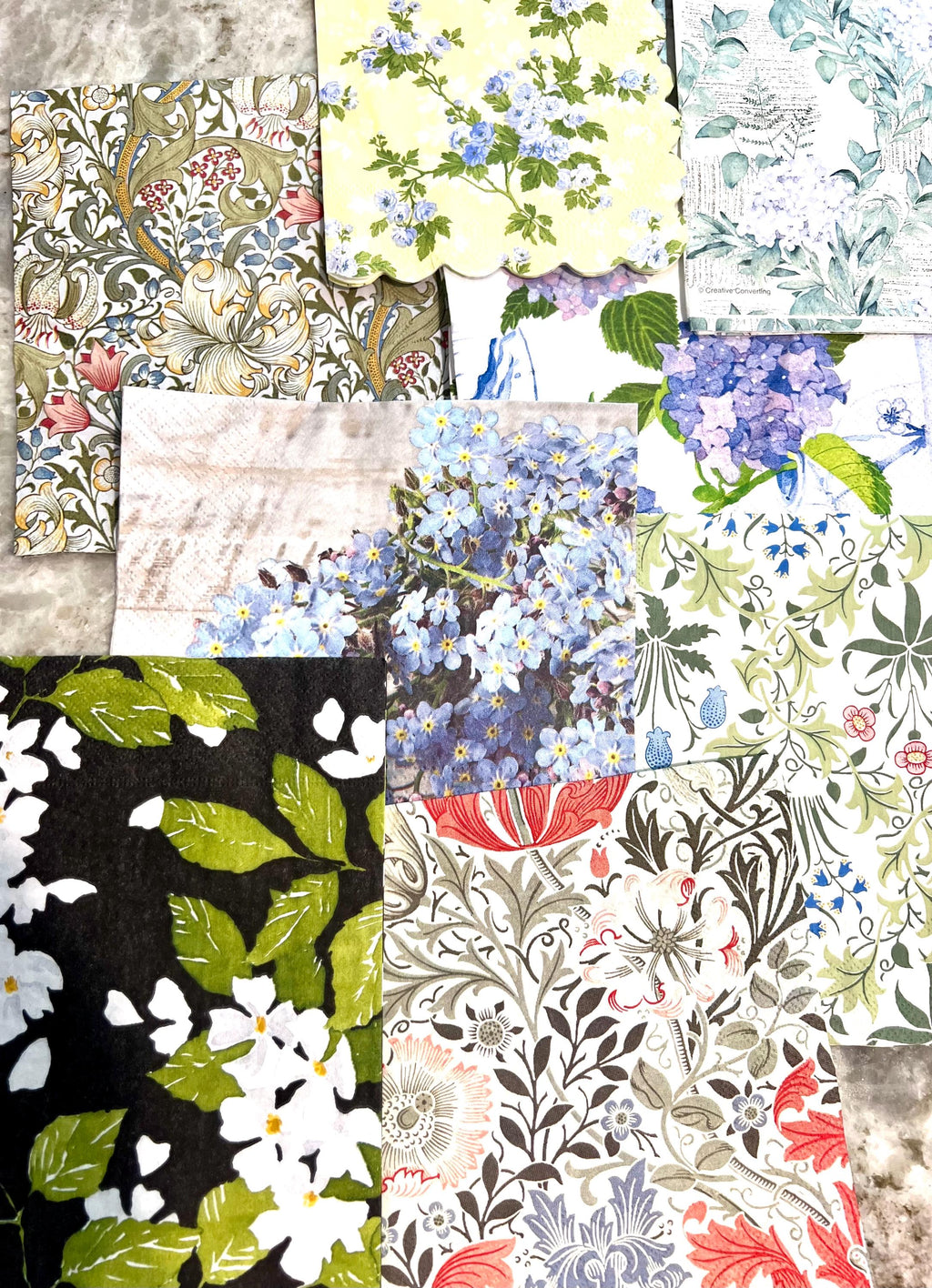 floral design decoupage napkins