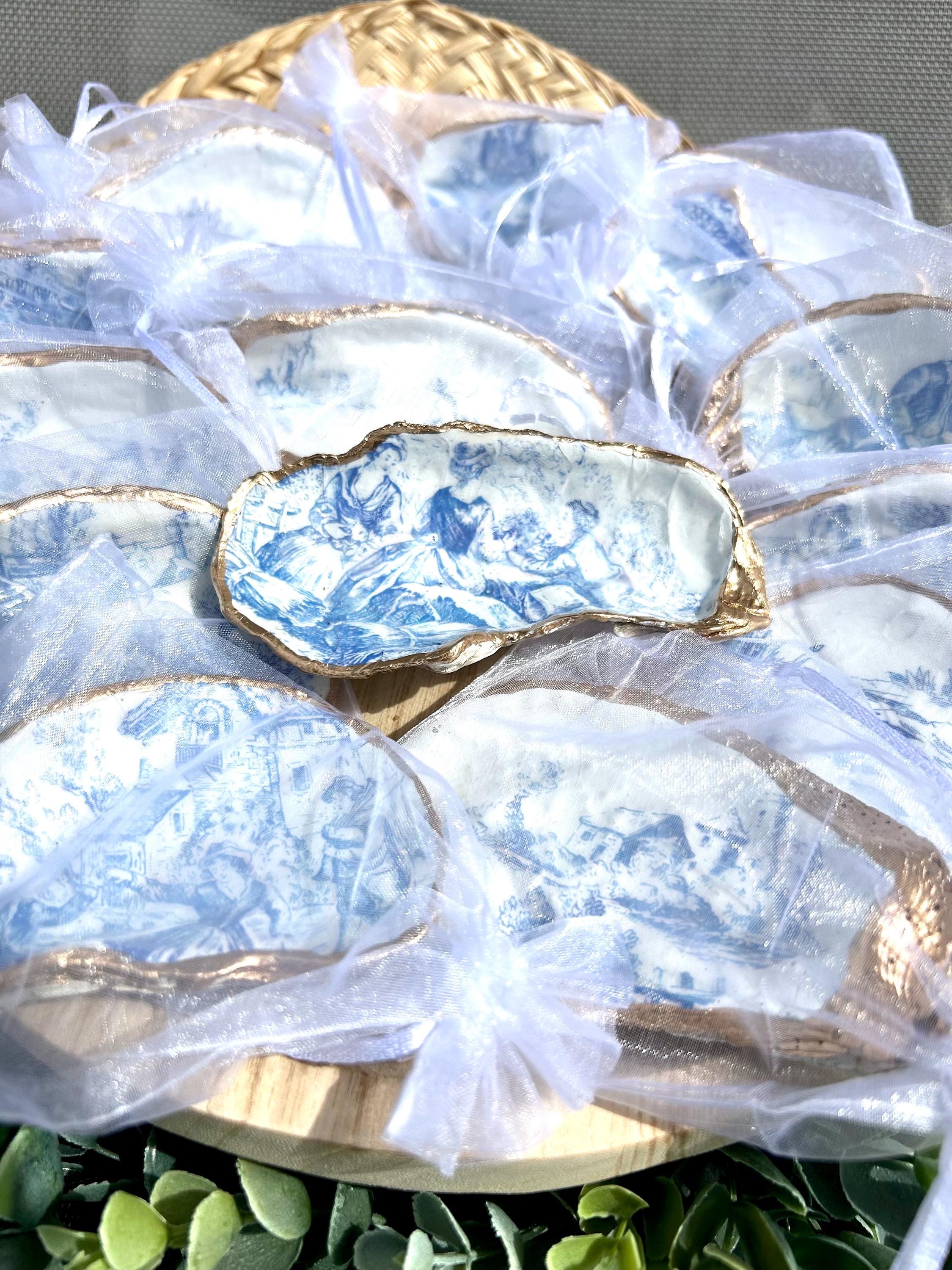 Coastal bachelorette favor & blue toile wedding welcome bag gift idea. Beachy wedding favor bulk discount. French country wedding favor.