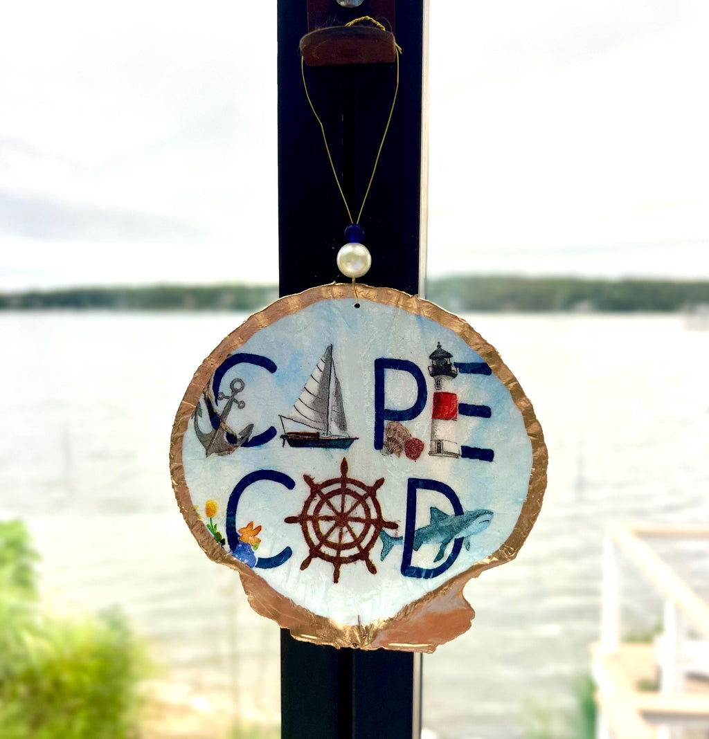 Cape cod wedding favor idea decoupaged shell dish jewelry tray. Beach wedding favor Cape Cod shell dish Coastal favor idea Cape Cod party