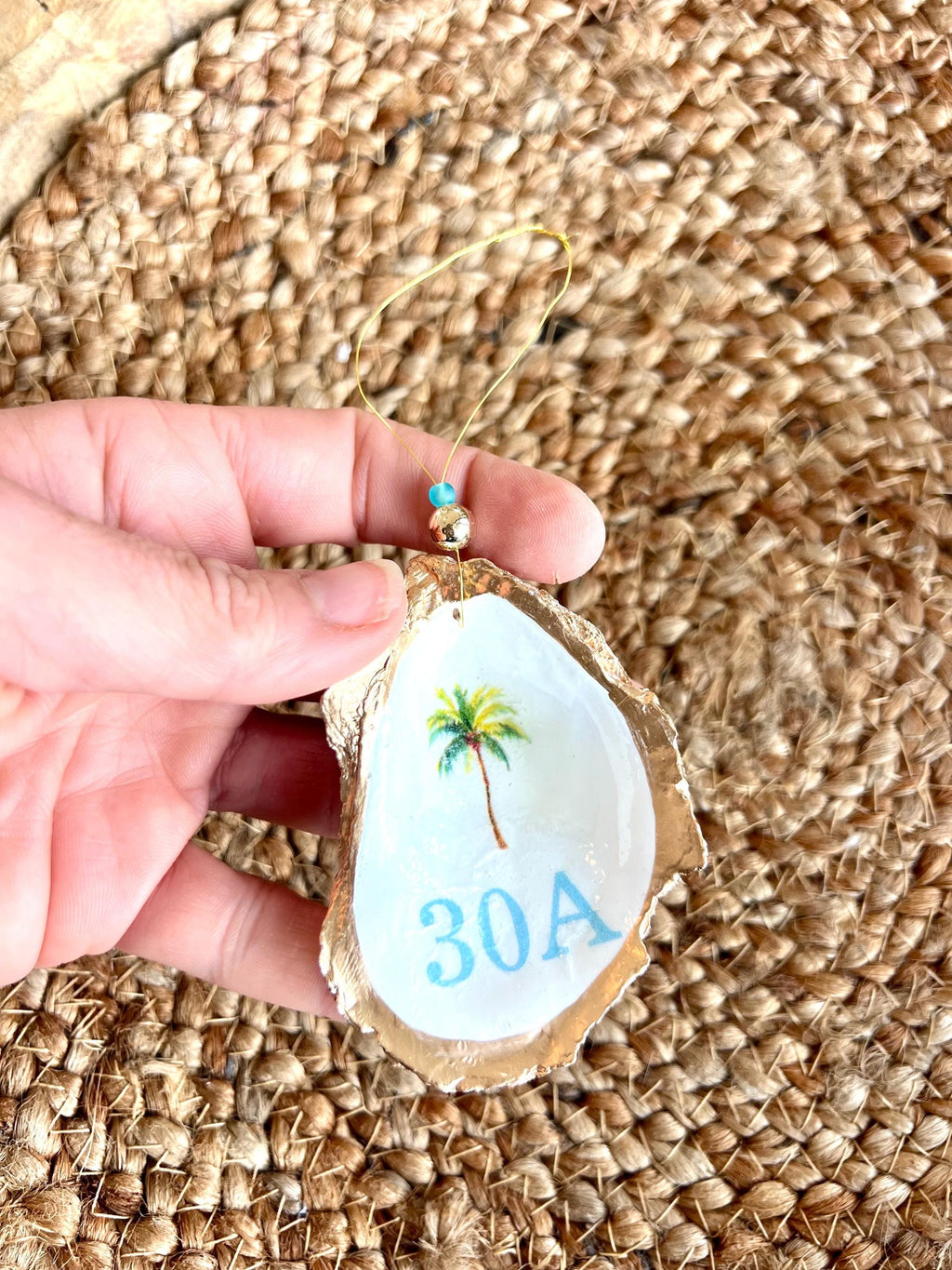 30A oyster shell Ornament. 30A christmas ornament. Florida Panhandle Ornament 30A wedding Seaside Seaglass shell ornament. 30a bachelorette