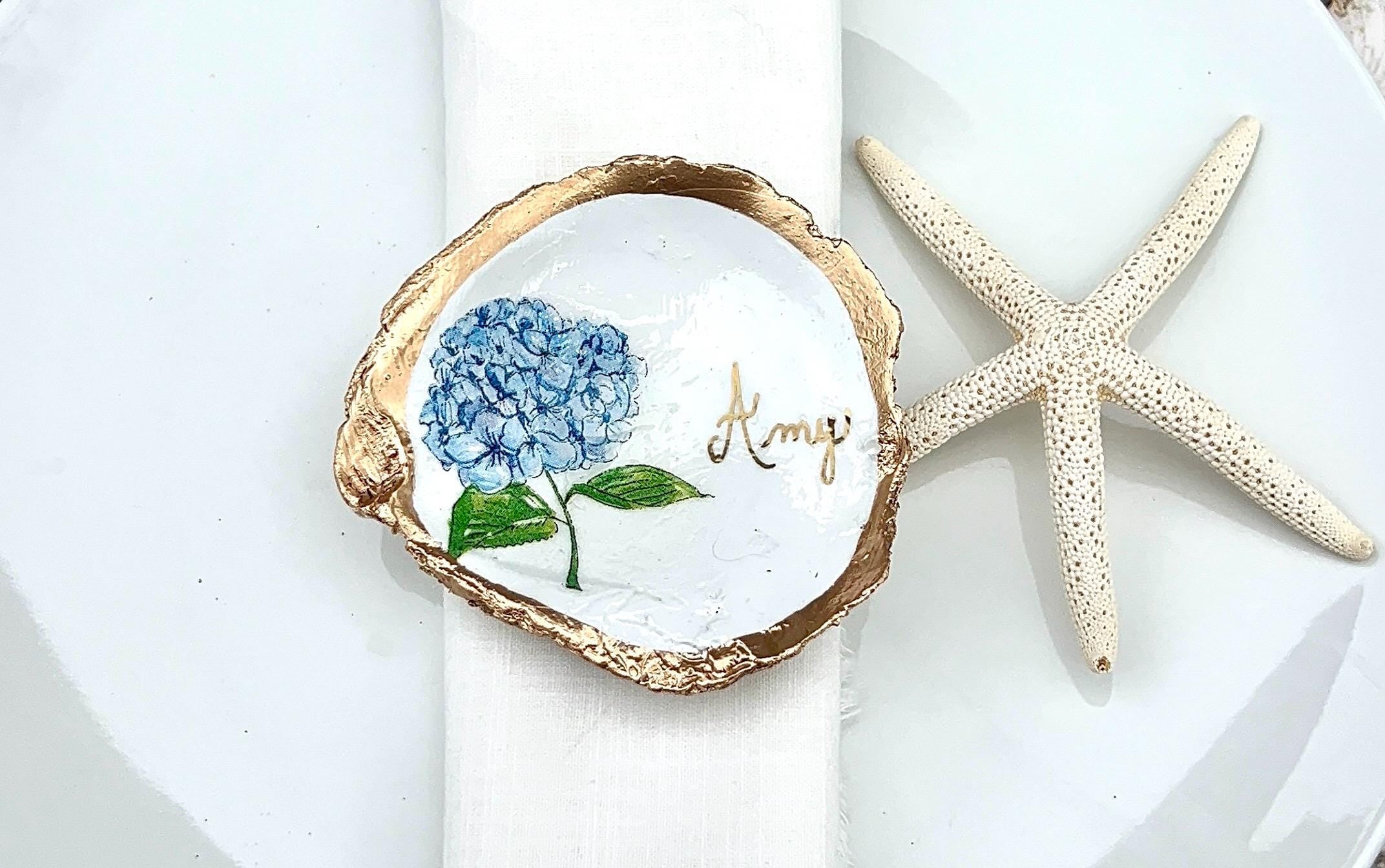 Amalfi Coast Lemon Oyster Shell Place Cards | Capri Coastal Wedding Decor | Mediterranean Table Setting | Italian Summer Party Escort Cards