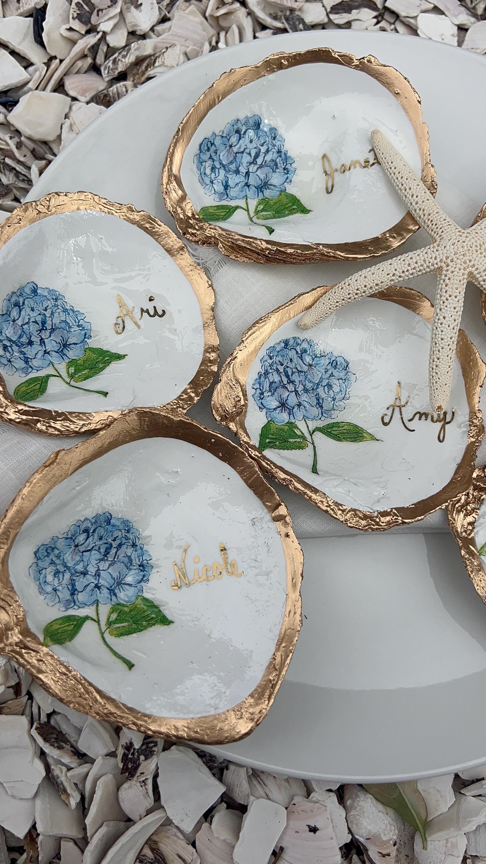 Amalfi Coast Lemon Oyster Shell Place Cards | Capri Coastal Wedding Decor | Mediterranean Table Setting | Italian Summer Party Escort Cards