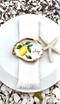 Amalfi Coast Lemon Oyster Shell Place Cards | Capri Coastal Wedding Decor | Mediterranean Table Setting | Italian Summer Party Escort Cards