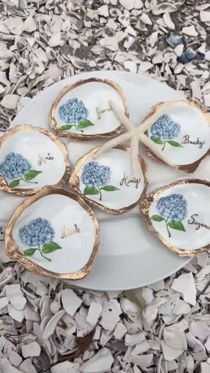 Amalfi Coast Lemon Oyster Shell Place Cards | Capri Coastal Wedding Decor | Mediterranean Table Setting | Italian Summer Party Escort Cards
