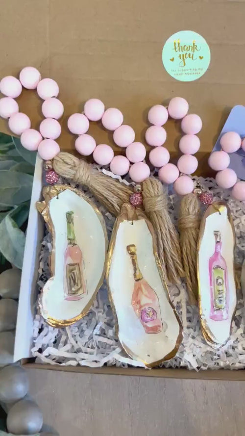 Beach Bachelorette napkin Ring pink champagne. Bachelorette favor shell napkin ring. Last splash party favor. Coastal bachelorette favor